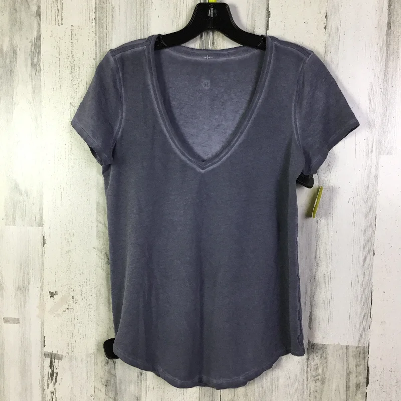 Athletic Top Short Sleeve By Lululemon In Grey, Size: Xs