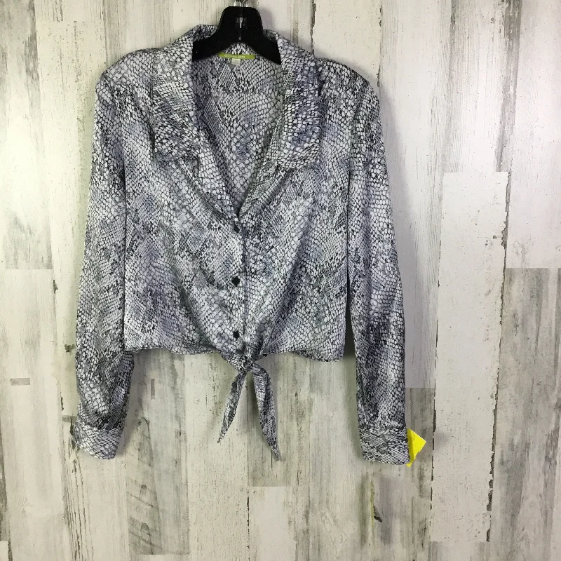 Blouse Long Sleeve By Gianni Bini In Snakeskin Print, Size: Xs