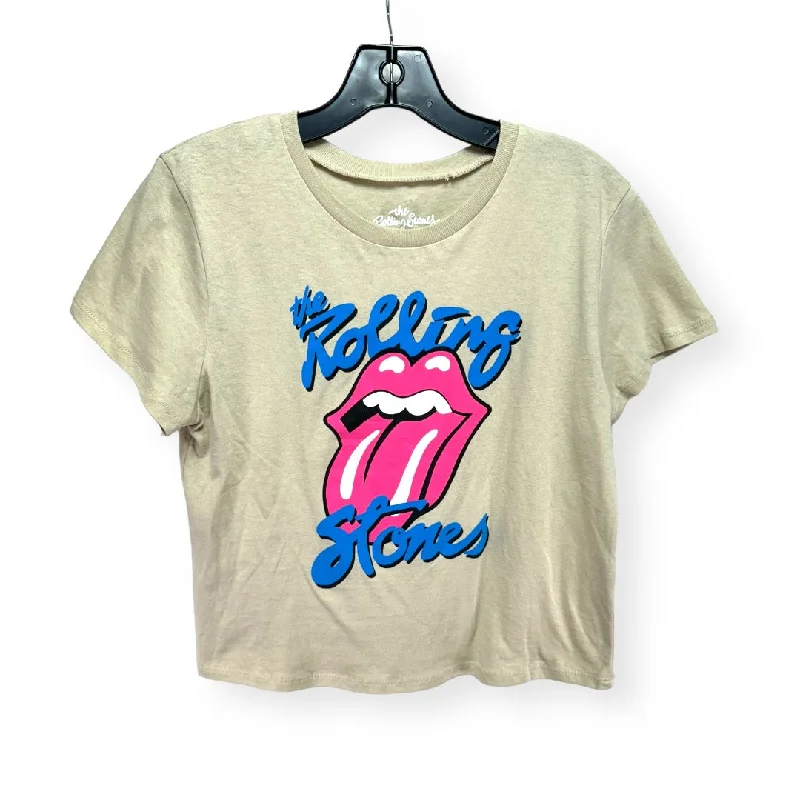 Cream Top Short Sleeve Rolling Stones, Size Xl