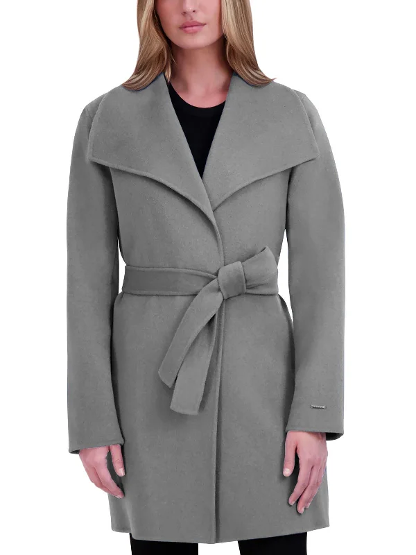 Ellie Womens Wool Blend Winter Wrap Coat