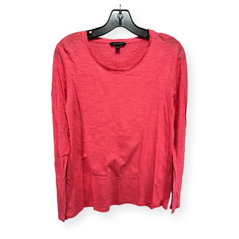 Pink Top Long Sleeve Basic Banana Republic, Size M