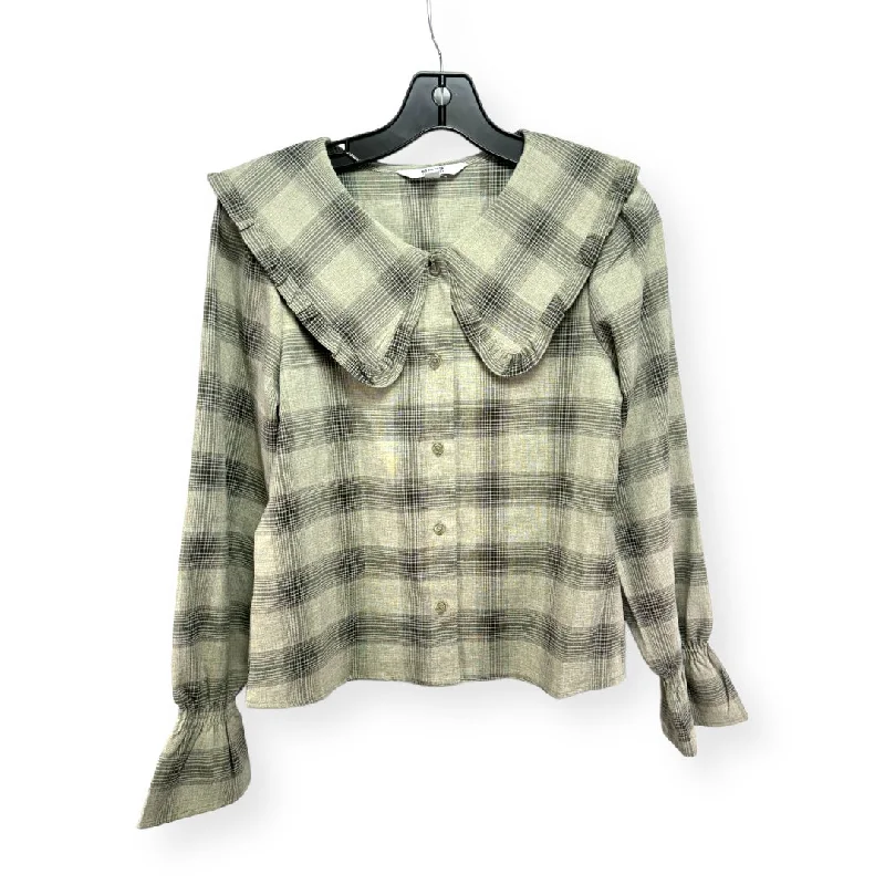 Plaid Pattern Top Long Sleeve Bb Dakota, Size Xs