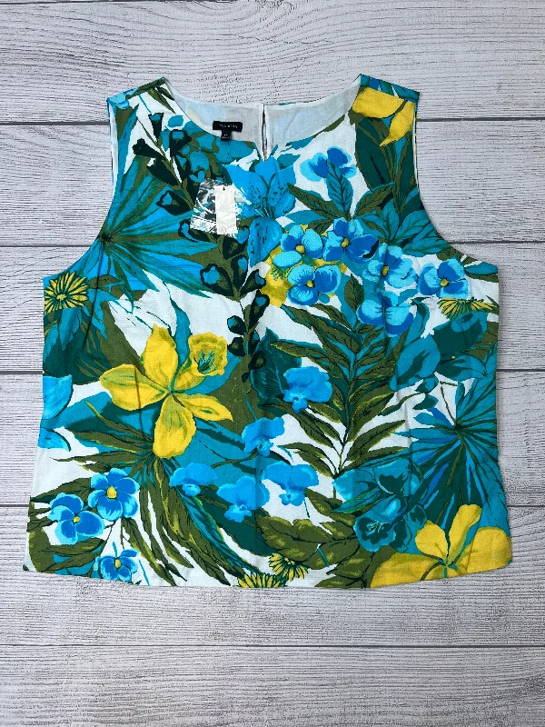 Print Top Sleeveless Talbots, Size 1x