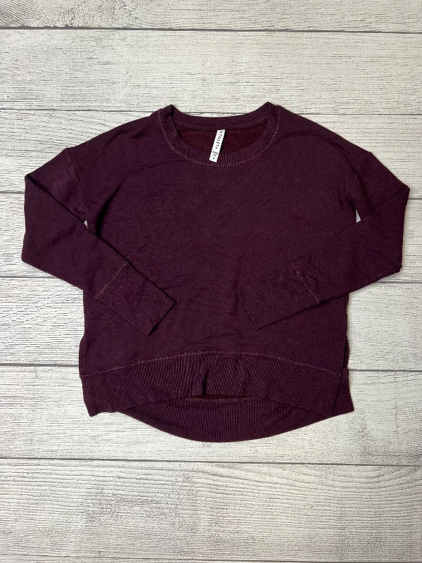 Purple Athletic Top Long Sleeve Crewneck Athleta, Size S