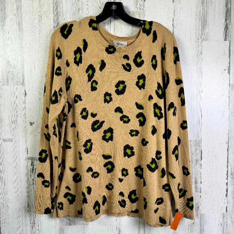 Sweater By Style And Company In Animal Print, Size: L