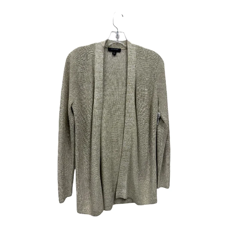 Sweater Cardigan By Ann Taylor In Gold, Size: S