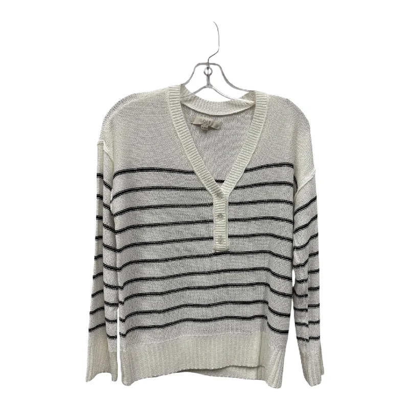 Sweater Cardigan By Loft In White, Size: Xs