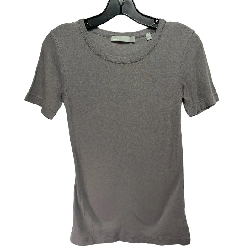 Taupe Top Short Sleeve Basic Vince, Size Onesize