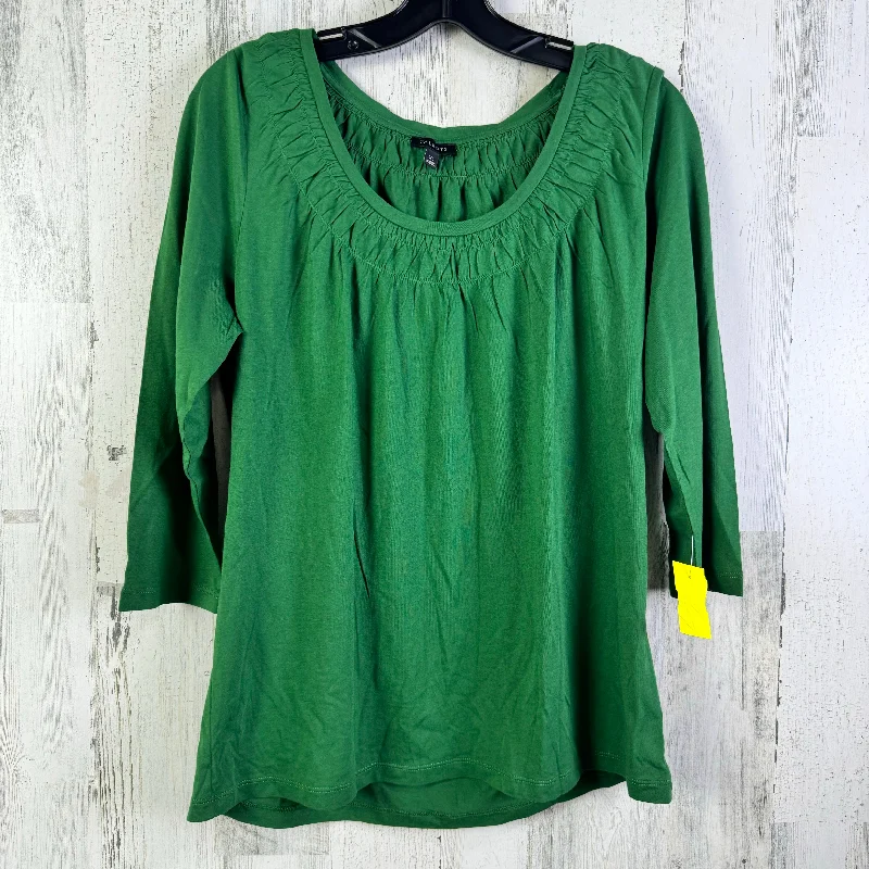 Top 3/4 Sleeve Basic By Talbots In Green, Size: Xl