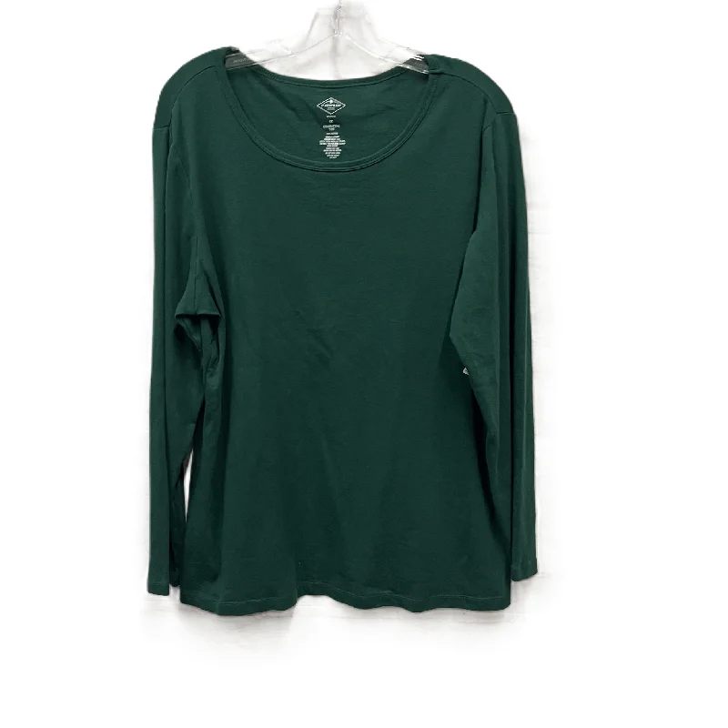 Top Long Sleeve Basic By St Johns Bay In Green, Size: 1x