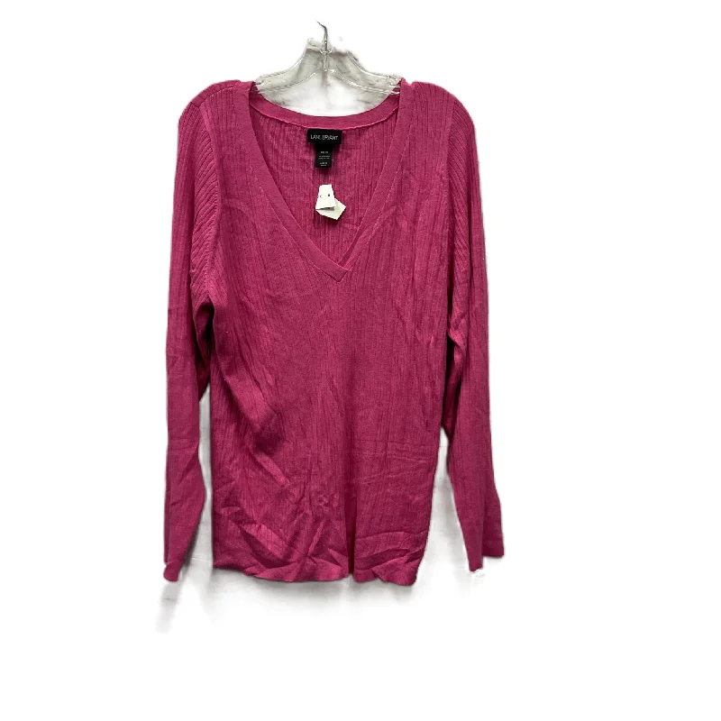 Top Long Sleeve By Lane Bryant In Pink, Size: 1x