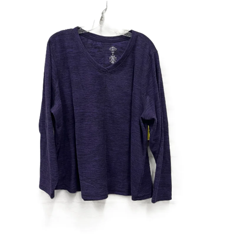 Top Long Sleeve By St Johns Bay In Purple, Size: 2x