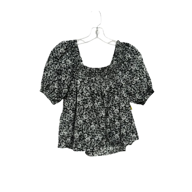 Top Short Sleeve By Loft In Black & White, Size: S