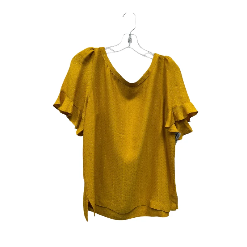 Top Short Sleeve By Loft In Yellow, Size: M