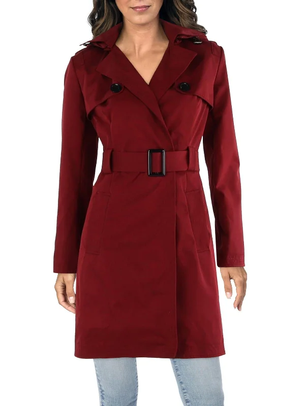 Womens Belted Long Trench Coat