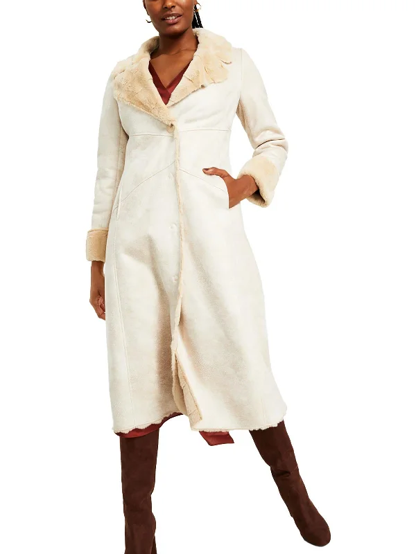 Womens Faux Fur Lined Maxi Walker Coat