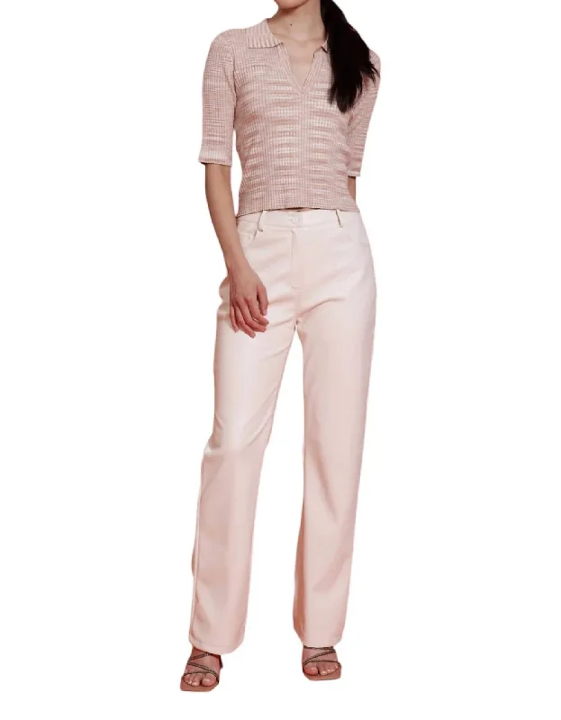 Adler Faux Leather Pants In Ivory