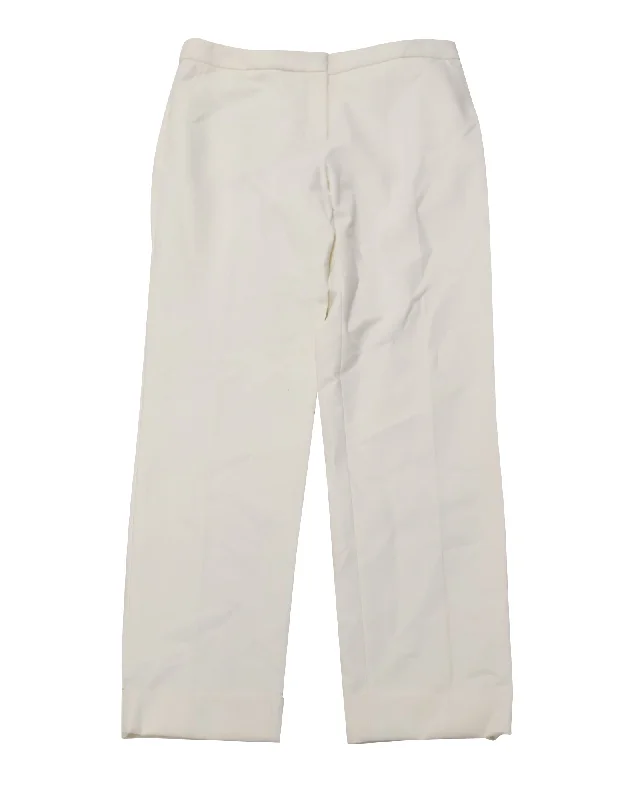 Armani Wide Leg Pants in White Cotton