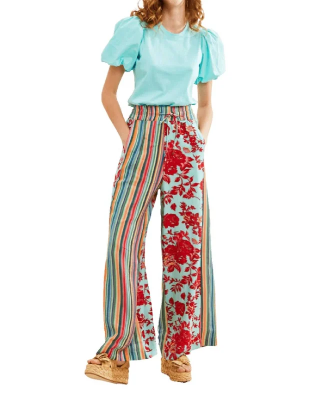 Carly Pants In Winona Stripe Print