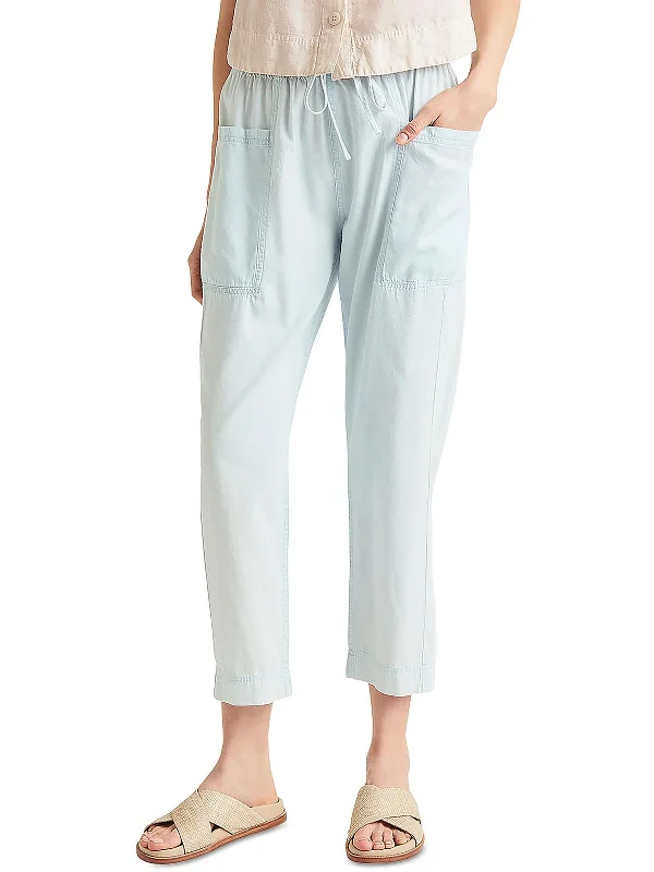 Gia Womens Chambray Mid-Rise Ankle Pants