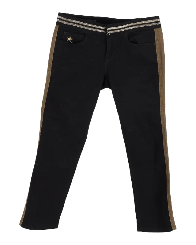 Gucci Side Stripe Jeans in Black Cotton