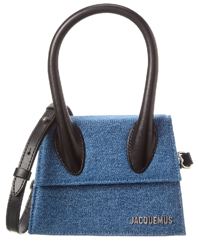 Jacquemus Le Chiquito Moyen Denim & Leather Shoulder Bag