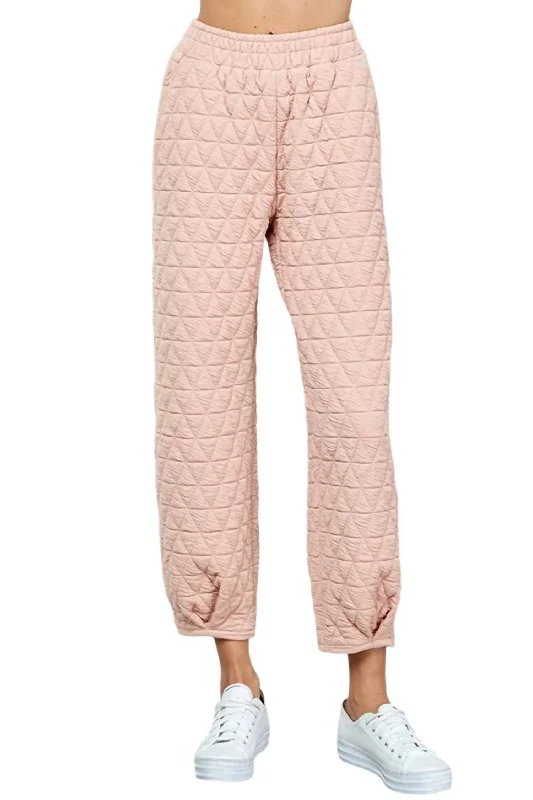 Quilted Jogger In Blush