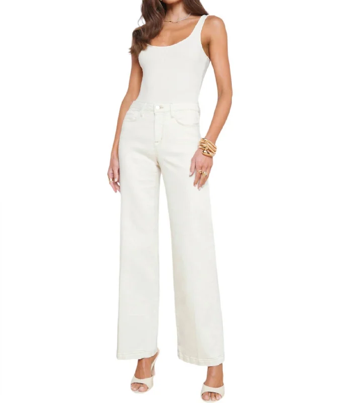 Scottie Wide Leg Jeans In Off White