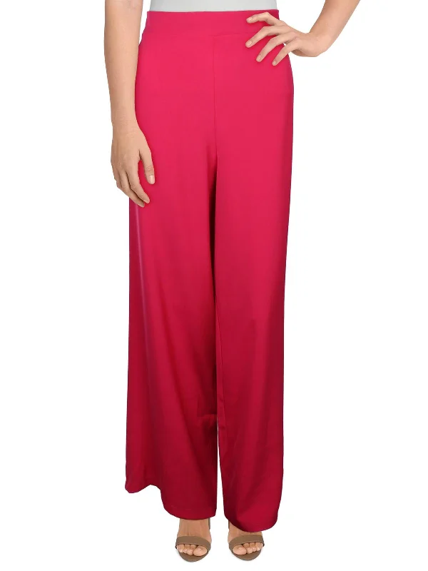 Womens High Rise Office Wide Leg Pants