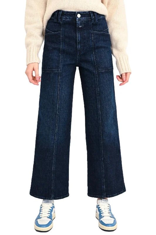 X-Centric Wide-Leg Jeans In Dark Blue