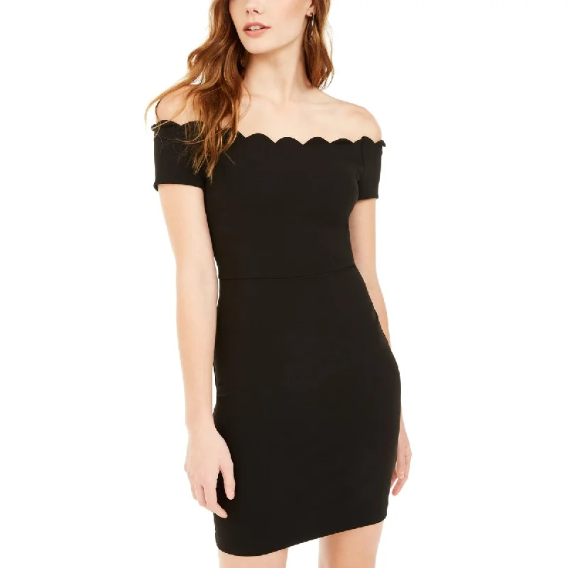 Bee Darlin Womens Juniors Off-The-Shoulder Mini Cocktail And Party Dress