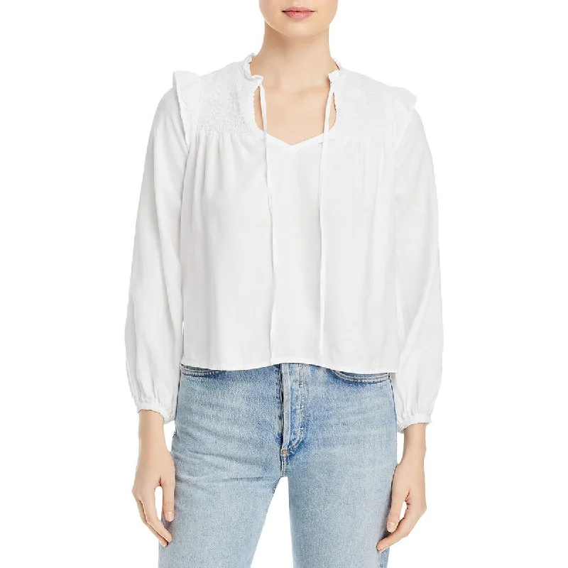 Bella Dahl Womens Tencel Smocked Blouse