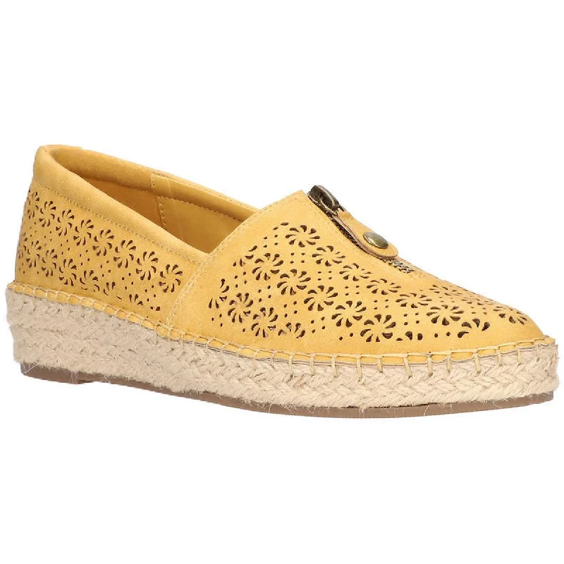 Easy Street Womens Zenon Laser Cut Wedge Loafers