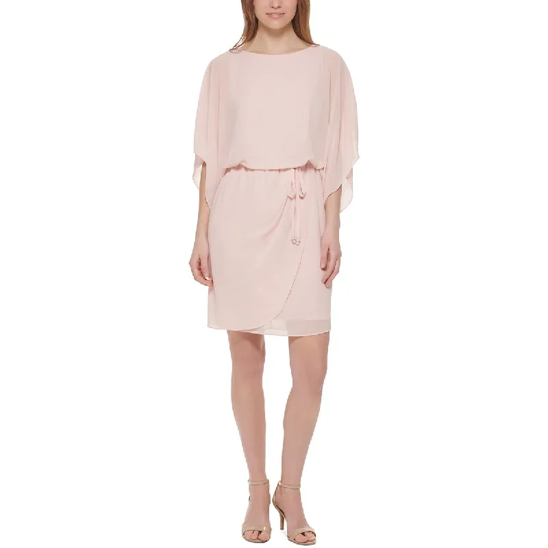 Jessica Howard Womens Petites Semi-Formal Mini Shirtdress