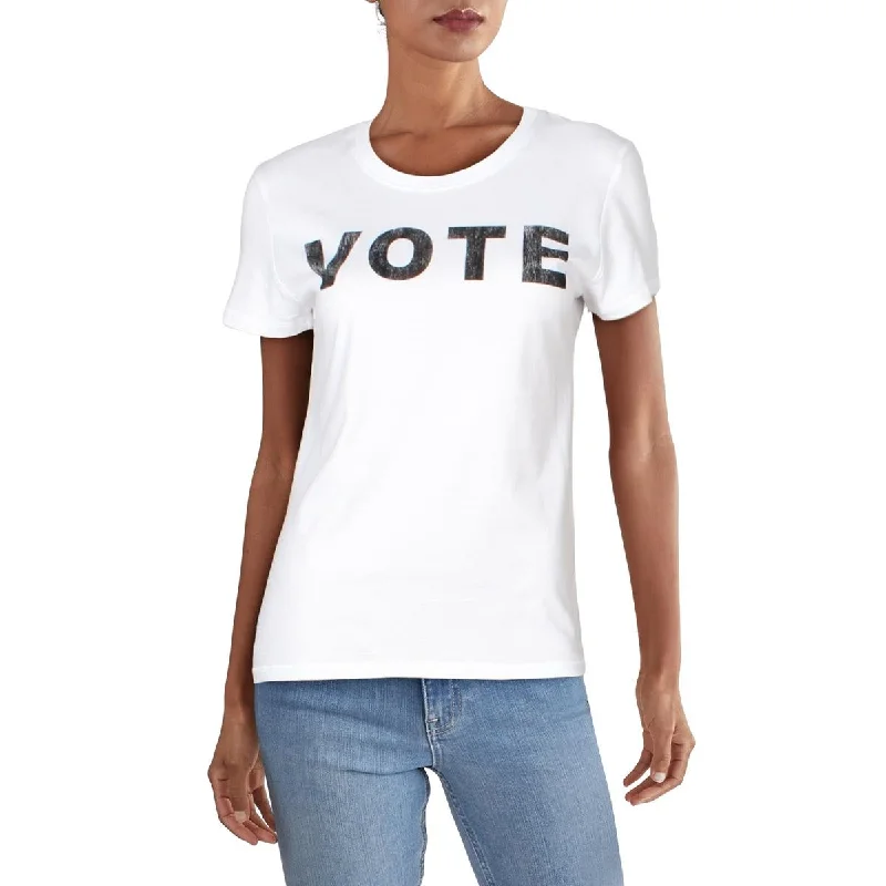 Prince Peter Womens Vote Ribbed Trim Graphic T-Shirt