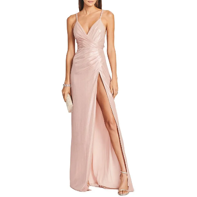 Retrofete Womens Yesi Metallic V-Neck Evening Dress