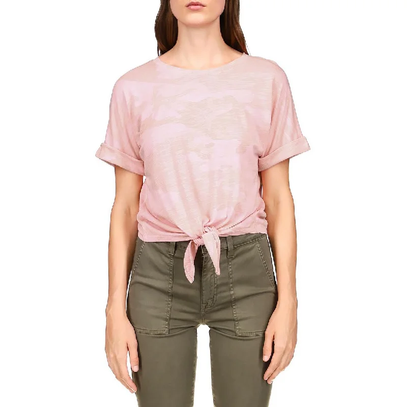 Sanctuary Womens Heathered Knot-Front T-Shirt