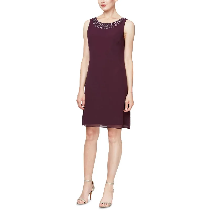 SLNY Womens Embellished Sleeveless Cocktail And Party Dress