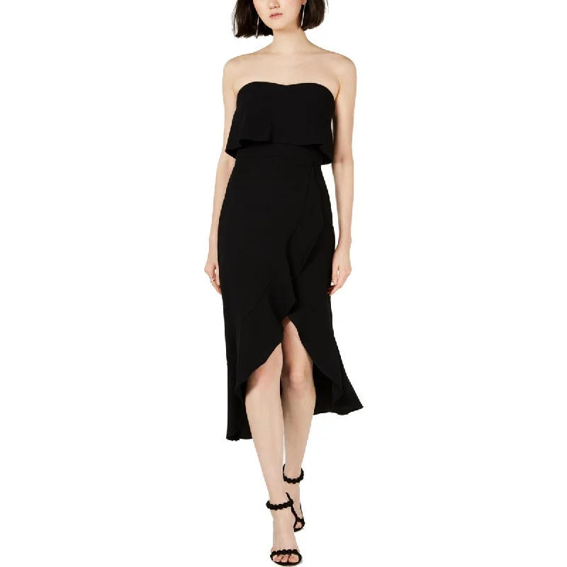 Xscape Womens Strapless Ruffle Cocktail Dress