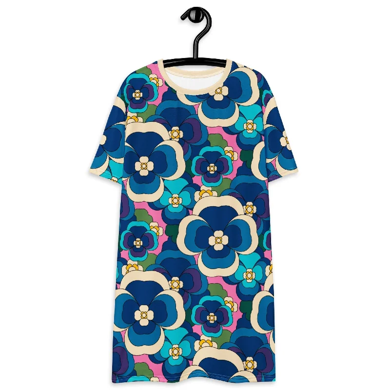 PANSY FANTASY blue pink - T-shirt dress