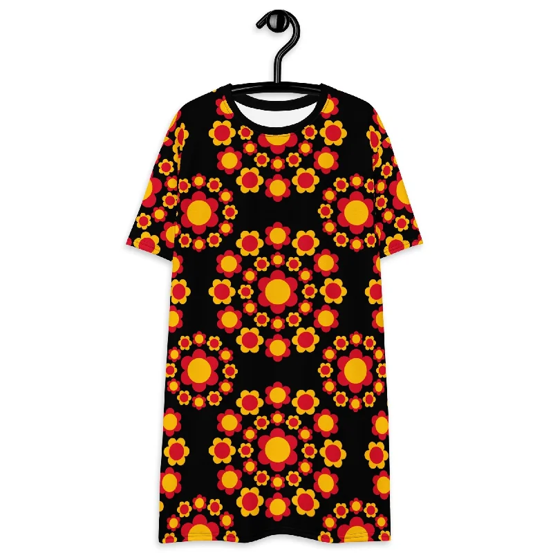 FLOWERSHOP red yellow - T-shirt dress