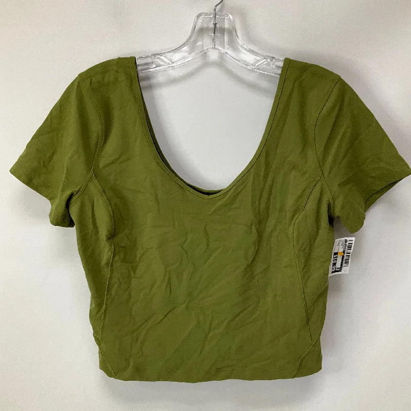 Athletic Top Short Sleeve By Lululemon In Green, Size: 8