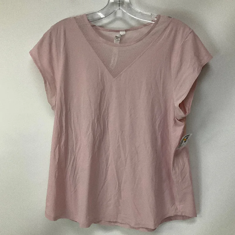 Athletic Top Short Sleeve By Lululemon In Pink, Size: 10