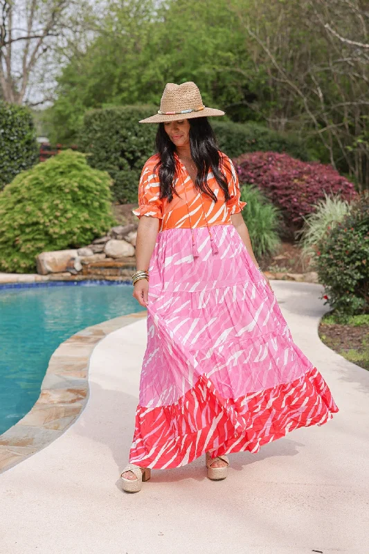 Briton Court Sadie Zebra Print Maxi Dress