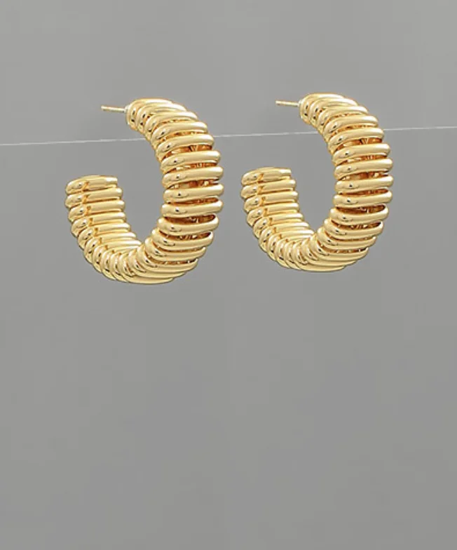 Chunky Textured Hoop Earrings