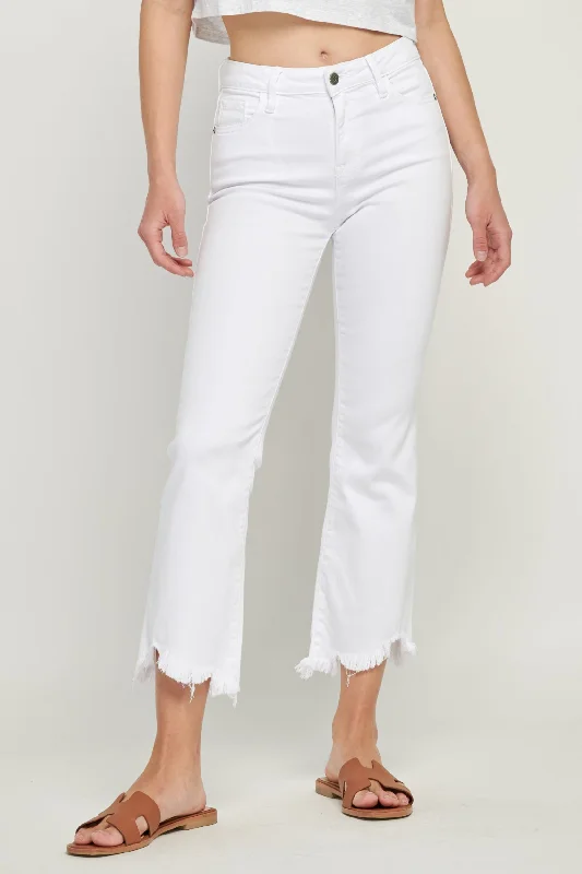 Hidden Jeans Happi White Cropped Flare