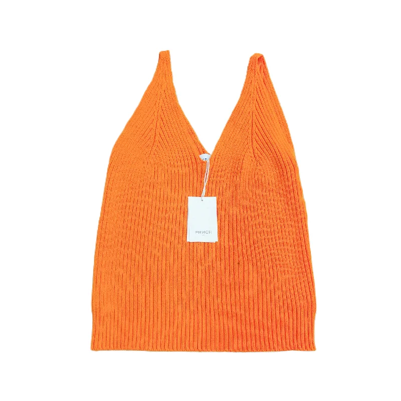 Orange Top Sleeveless By Frnch Paris, Size: M