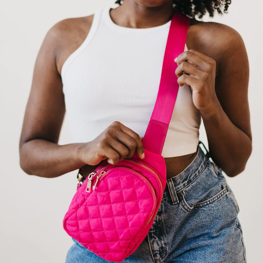 Pinelope Puffer Sling Bag Hot Pink