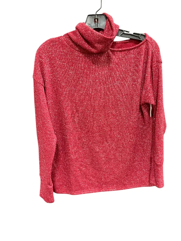 Sweater By Clothes Mentor In Red & Silver, Size: S