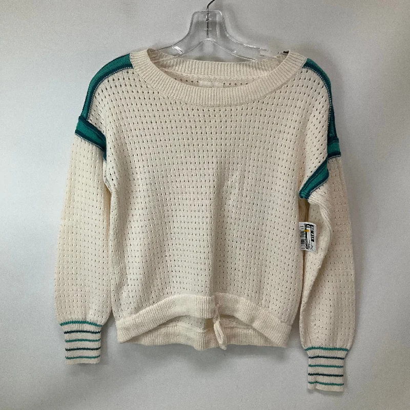 Sweater By Lou And Grey In Cream & Green, Size: Xs